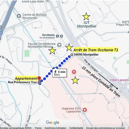 Joli T2 Pour 4 A 5 Personnes Proche De La Fac De Medecine Et A 300m Du Tram 1, Parking Gratuit